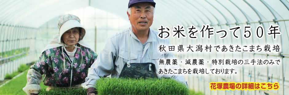 あきたこまち 無農薬栽培、減農薬栽培　特別栽培米 通販　産地直送